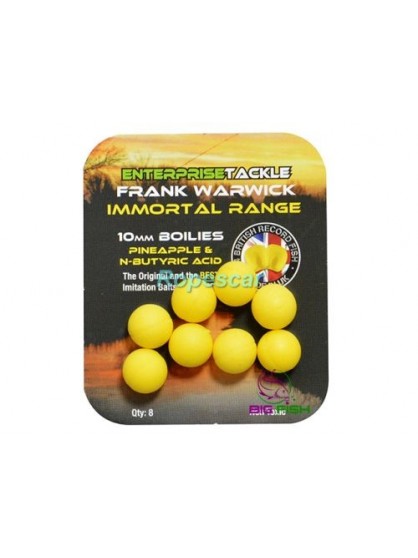 Immortals Boilies 10mm. Pineapple and N-Butyric - galben - Enterprise Tackle